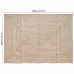 vidaXL Tapis Naturel et blanc 200 x 290 cm Jute