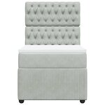 vidaXL Sommier à lattes de lit et matelas Gris clair 100x200cm Velours