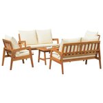 vidaXL Ensemble bistrot avec coussin 5 Pièces Marron Bois d'Acacia Massif