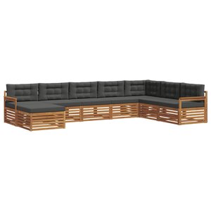 vidaXL Ensemble de canapés d'extérieur 8 pc Naturel et Anthracite