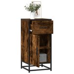 vidaXL Buffet chêne fumé 35 5x35x76 cm bois d'ingénierie et métal