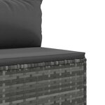 vidaXL Salon de jardin 9 Pièces avec coussins Gris Résine tressée