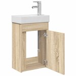 vidaXL Meuble de salle de bain avec robinet Chêne Sonoma