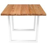 vidaXL Table à manger avec bord naturel 200x100x74cm bois massif chêne