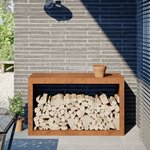 VidaXL Étagère à bois 100x40x60 cm acier résistant aux intempéries