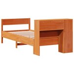 vidaXL Lit bibliothèque sans matelas cire marron 75x190 cm pin massif