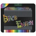 Boîte Métal de 100 Crayons de Couleur Black Edition FABER-CASTELL