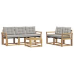 vidaXL Ensemble de canapés d'extérieur 6 Pièces Blanc et gris clair