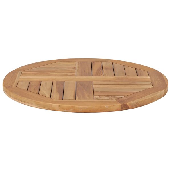 vidaXL Dessus de table Bois de teck solide Rond 2 5 cm 60 cm