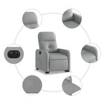 vidaXL Fauteuil inclinable électrique gris clair tissu