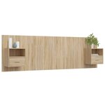 vidaXL Tête de lit avec armoires chêne sonoma bois d'ingénierie