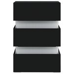 vidaXL Table de chevet à LED Noir 45x35x67 cm Bois d'ingénierie