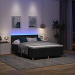 vidaXL Lit à ressorts avec matelas Noir 140 x 200 cm tissu