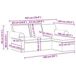 vidaXL Canapé Taupe 215 x 138 x 80 cm tissu