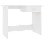 Bureau table poste de travail meuble d'ordinateur informatique étude 100 x 50 x 76 cm bois d'ingénierie blanc 02_0023495