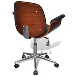 vidaXL Chaise pivotante Bois courbé et similicuir