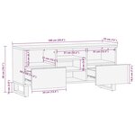 vidaXL Meuble TV noir 100x33x46 cm bois massif de manguier