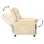 vidaXL Fauteuil inclinable Crème Tissu
