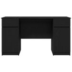 vidaXL Bureau avec porte Chêne noir 140 x 49 x 76 cm Bois d'ingénierie
