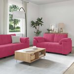 vidaXL Ensemble de canapés 3 Pièces avec coussins Rouge bordeaux Velours
