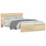 vidaXL Cadre de lit sans matelas chêne sonoma 135x190 cm