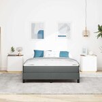 vidaXL Lit à ressorts avec matelas Gris foncé 160 x 200 cm tissu