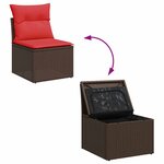 vidaXL Salon de jardin avec coussins 5Pièces marron résine tressée acacia