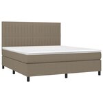 vidaXL Sommier à lattes de lit avec matelas Taupe 160x200 cm Tissu