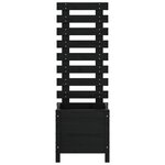 vidaXL Jardinière avec support noir 39x39 5x114 cm bois de pin massif