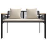 vidaXL Ensemble de meubles d'extérieur 4 Pièces Noir et blanc crème