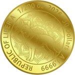 Pièce de monnaie en Or 30 Dollars g 0.155 (1/200 oz) Millésime 2026 Mandala DOG (PRÉCOMMANDE)