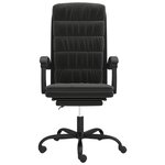 vidaXL Fauteuil inclinable de bureau Noir Velours