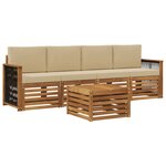 vidaXL Ensemble de canapés d'extérieur 5 Pièces Naturel et Beige