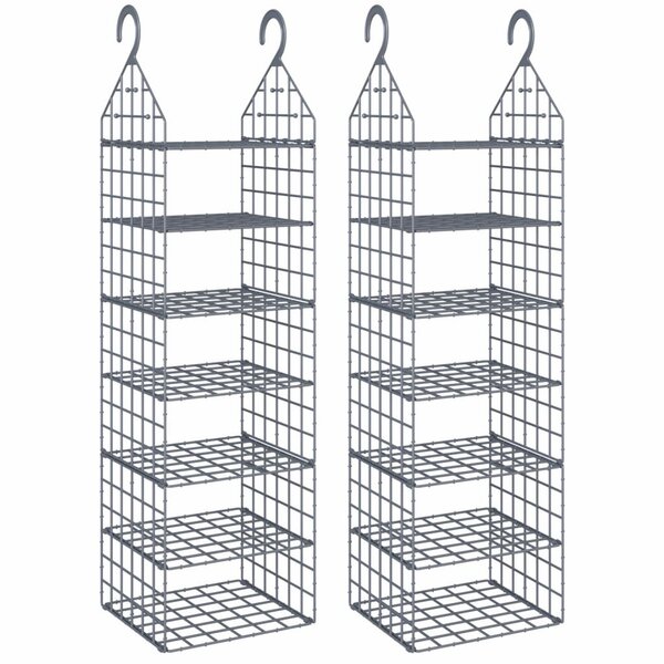 vidaXL Organisateur de garde-robe suspendu avec 7 étagères 2 Pièces