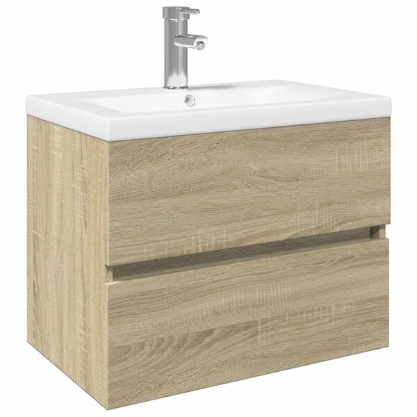 vidaXL Ensemble de meubles de bain 2Pièces céramique et bois d'ingénierie