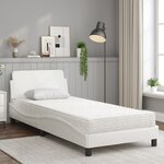 vidaXL Lit avec matelas Dover blanc 80x200 cm similicuir