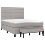 vidaXL Sommier à lattes de lit avec matelas Gris clair 140x190cm Tissu