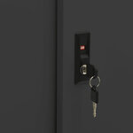 Armoire de bureau porte coulissante 90 x 40 x 90 cm robuste avec serrure et étagères réglables en acier anthracite 02_0046813