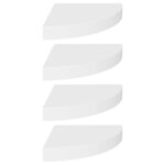 vidaXL Étagères d'angle flottantes 4 Pièces blanc 25x25x3 8 cm MDF