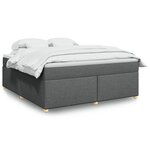 vidaXL Sommier à lattes de lit avec matelas Gris foncé 180x200cm Tissu