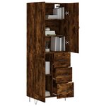 vidaXL Buffet haut Chêne fumé 69 5x34x180 cm Bois d'ingénierie