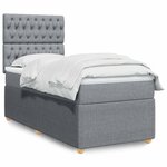 vidaXL Sommier à lattes de lit avec matelas Gris clair 100x200cm Tissu