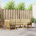 vidaXL Ensemble de canapés d'extérieur 6 pc Blanc et Beige