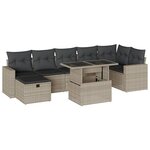 vidaXL Salon de jardin 8 Pièces avec coussins gris clair résine tressée