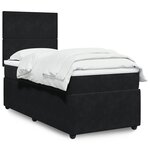 vidaXL Sommier à lattes de lit avec matelas Noir 100x200 cm Velours