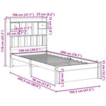 vidaXL Lit bibliothèque sans matelas 100x200 cm bois massif de pin