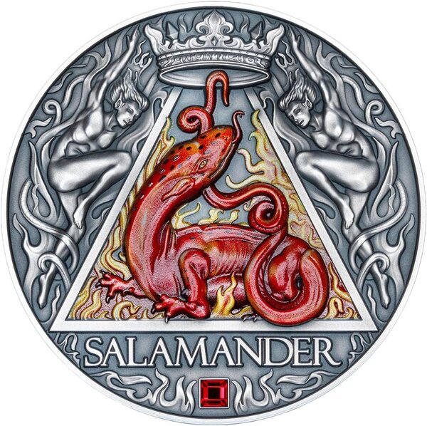 Pièce de monnaie en Argent 2000 Francs g 62.2 (2 oz) Millésime 2024 Four Elementals SALAMANDER