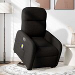 vidaXL Fauteuil inclinable de massage électrique Noir Tissu