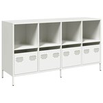 vidaXL Buffet blanc 135x39x73 5 cm acier laminé à froid