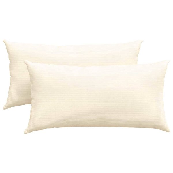 vidaXL Coussins de canapé 2 Pièces Crème 80 x 40 cm